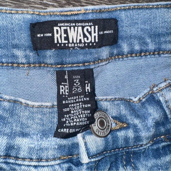 *3 for $15* REWASH American Original Denim Shorts 3 High-Rise Distressed Jeans - Picture 3 of 8